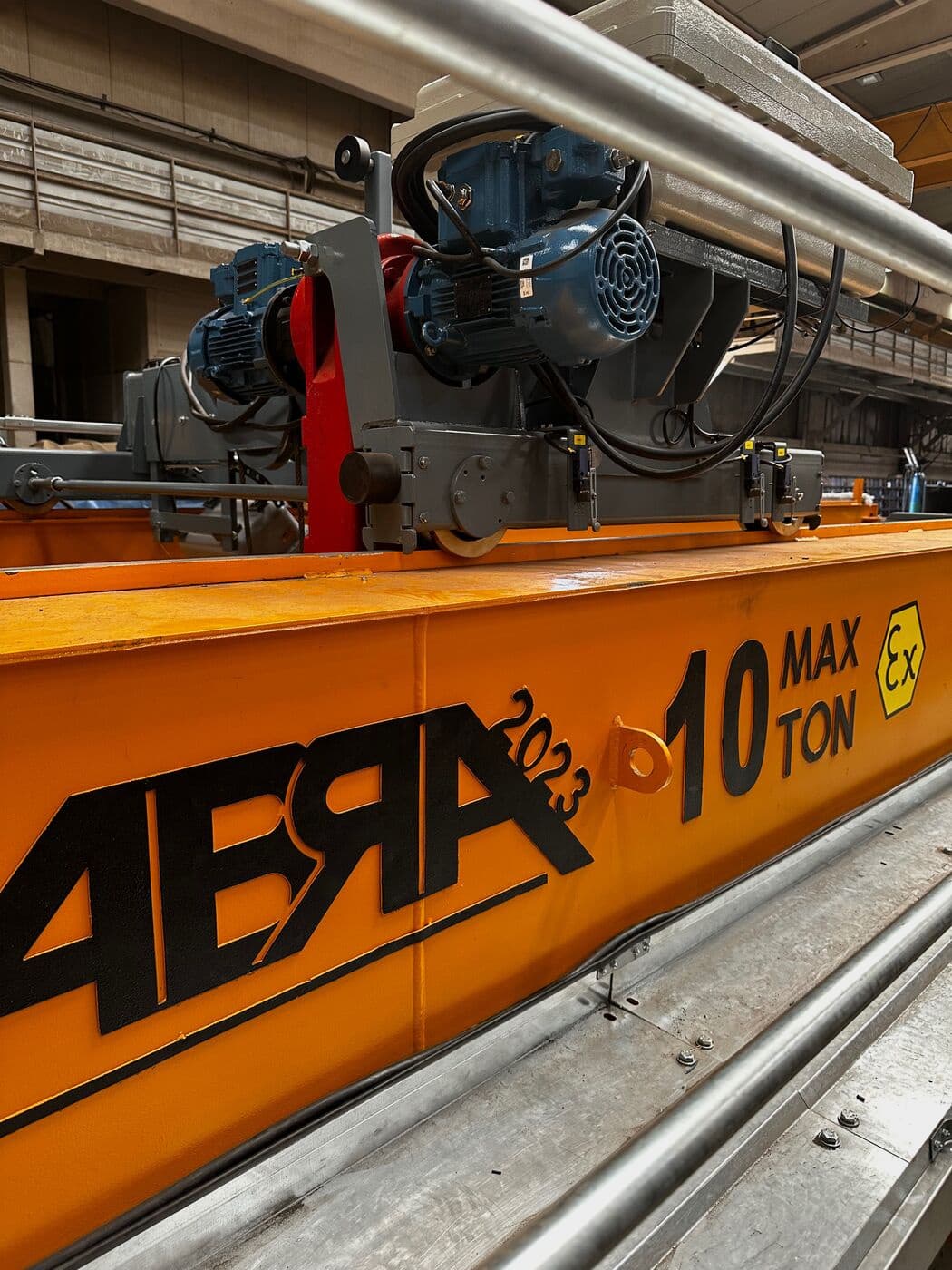 Ex-marked ABRA hoist trolley on a 10 tonne crane girder